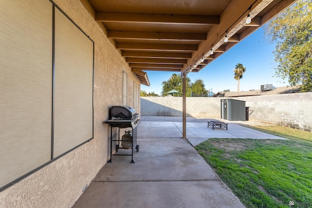 view of patio featuring area for grilling