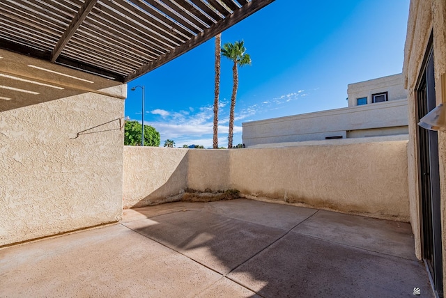 view of patio with a pergola