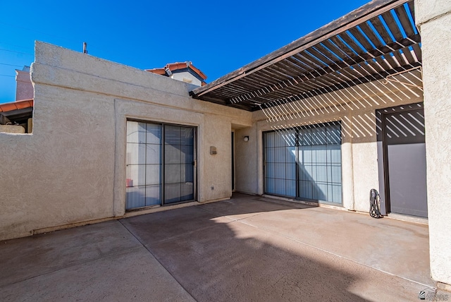 view of patio with a pergola