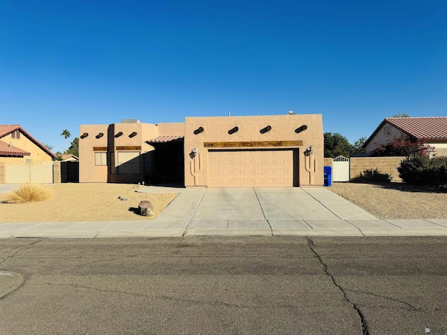 adobe home with a garage