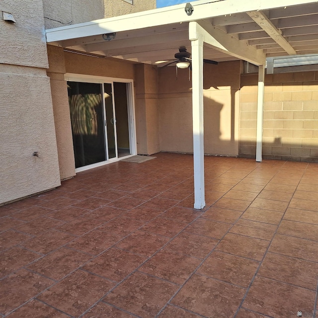 view of patio / terrace with a ceiling fan