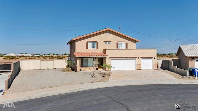 view of front facade featuring a garage