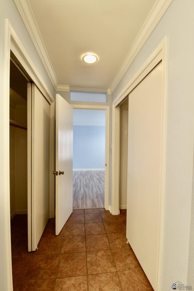 hallway with ornamental molding