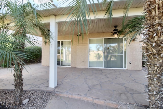 view of patio / terrace featuring ceiling fan