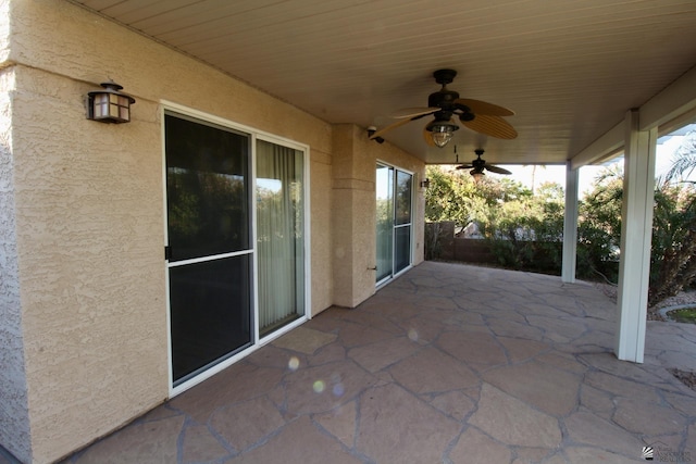 view of patio with ceiling fan