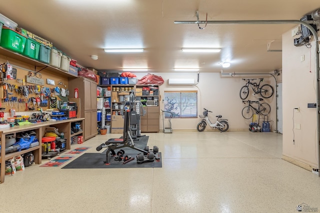 exercise area with a wall unit AC