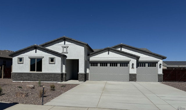 view of front facade with a garage