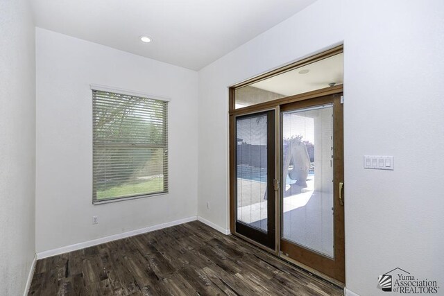 interior space featuring dark hardwood / wood-style floors