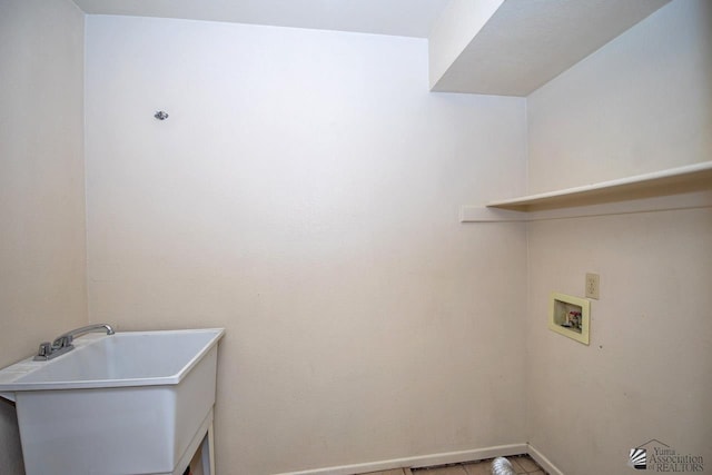 laundry room featuring sink and hookup for a washing machine