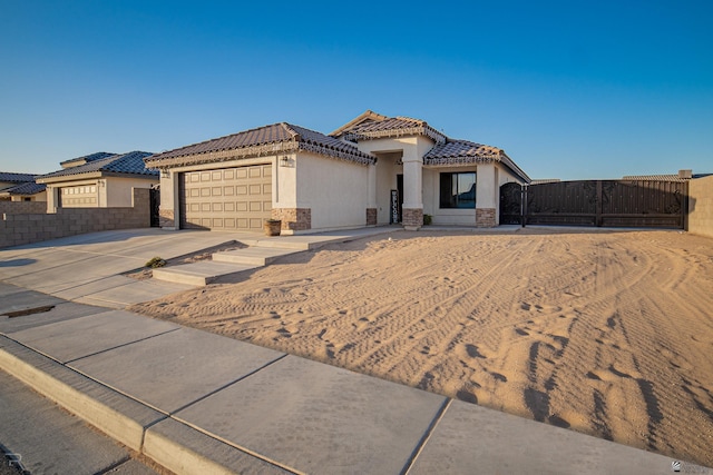 view of front facade with a garage