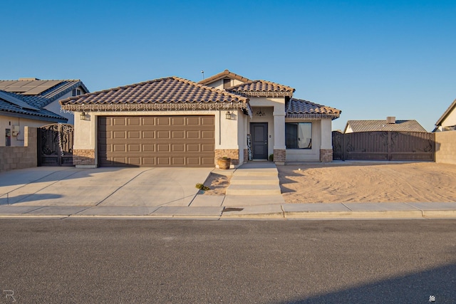 view of front of house with a garage