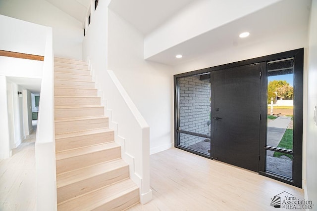 foyer featuring hardwood / wood-style flooring