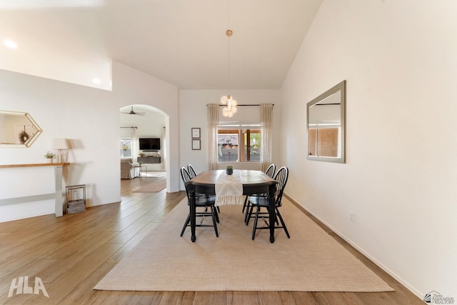 dining room with wood-type flooring