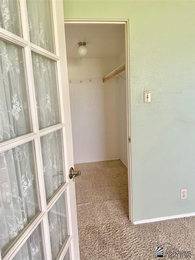 spacious closet with carpet flooring