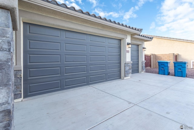 view of garage