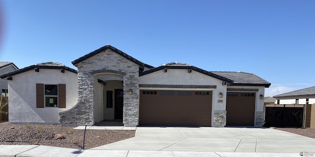 view of front of home featuring a garage