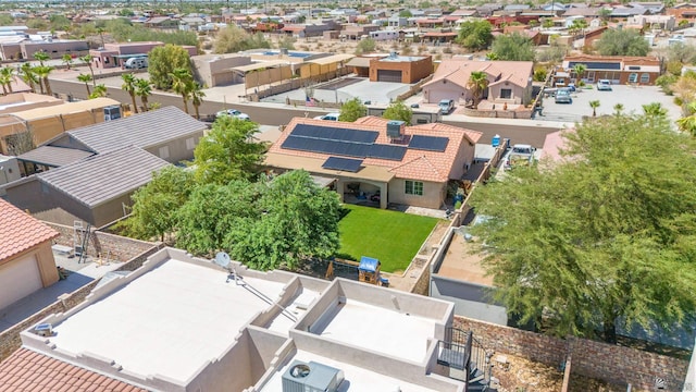 bird's eye view with a residential view