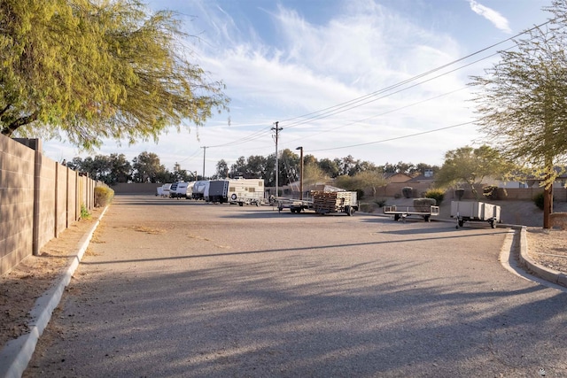 view of road with curbs