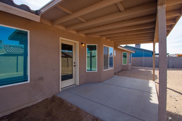 view of patio with a fenced backyard