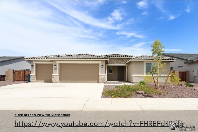 view of front of house with a garage