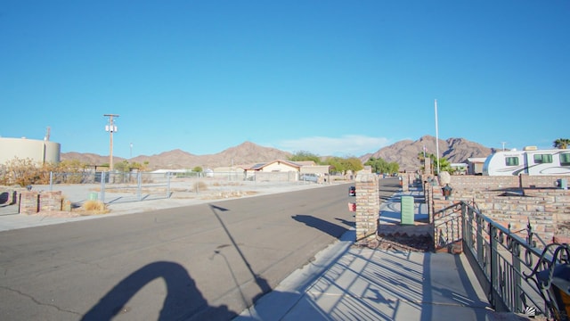 exterior space with a mountain view