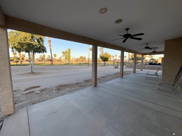 view of patio / terrace with ceiling fan