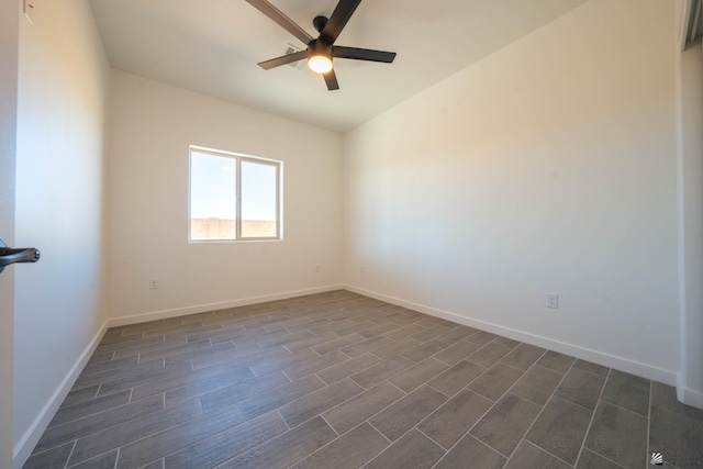 unfurnished room with ceiling fan