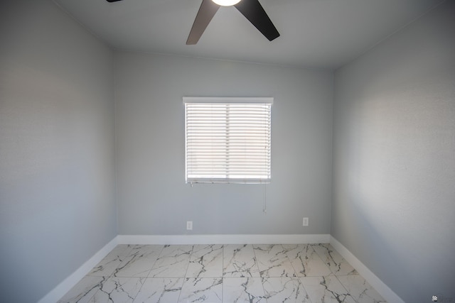 unfurnished room with ceiling fan