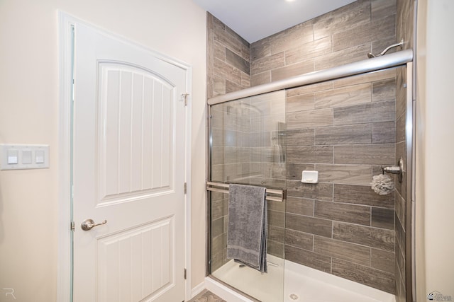 bathroom featuring walk in shower