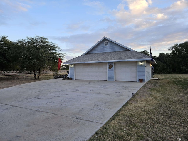 view of property exterior at dusk