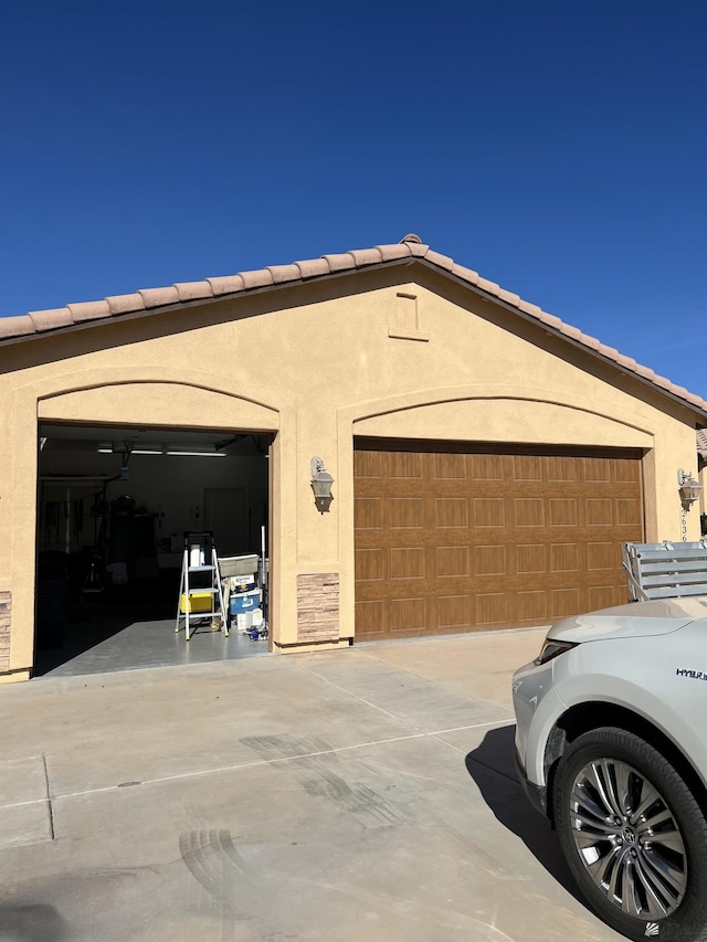 view of garage