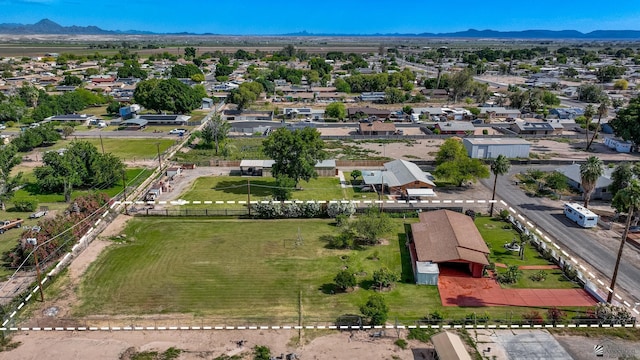 aerial view with a mountain view