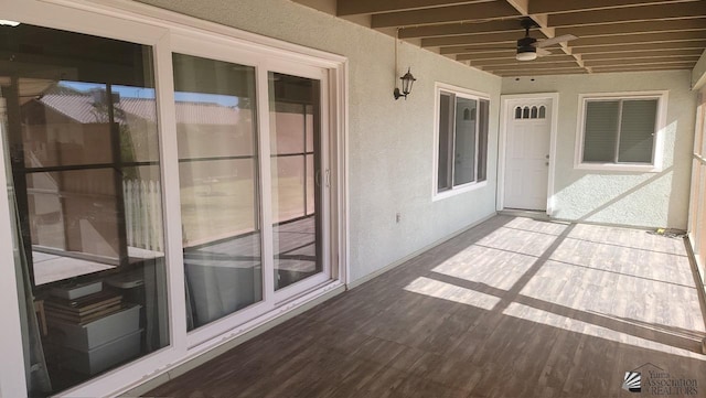 view of patio / terrace with ceiling fan