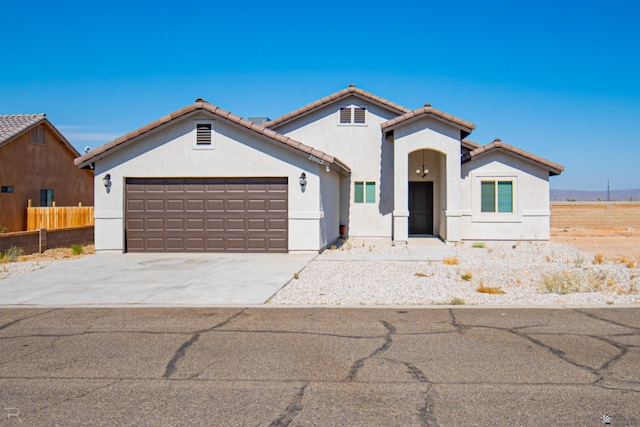 view of front of home featuring a garage