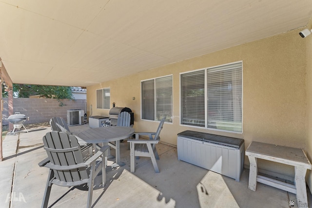 view of patio / terrace with central AC