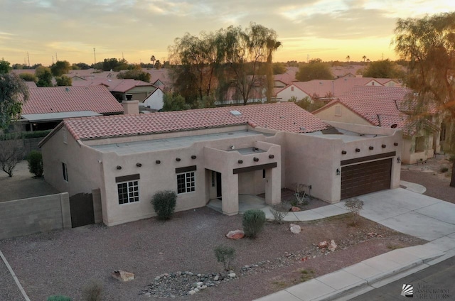 view of front of house with a garage