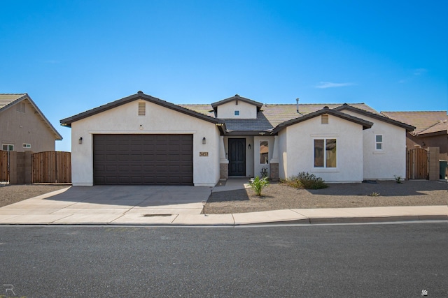 view of front of house with a garage