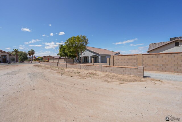 exterior space featuring fence