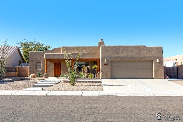 adobe home with a garage