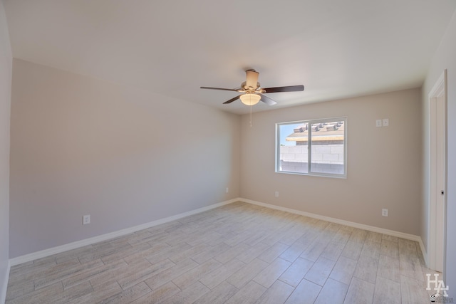 unfurnished room featuring ceiling fan