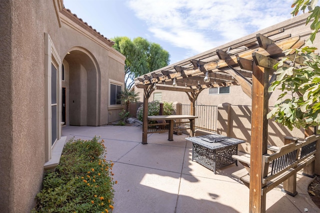 view of patio with a pergola