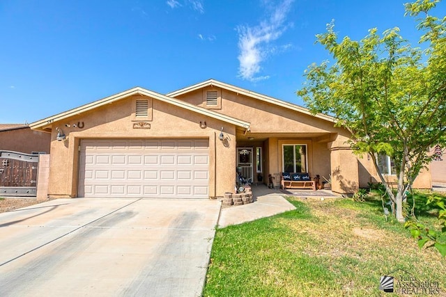 ranch-style home with a garage