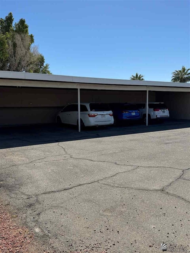 view of covered parking lot