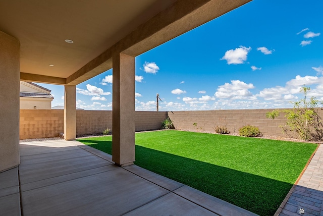 view of patio featuring a fenced backyard