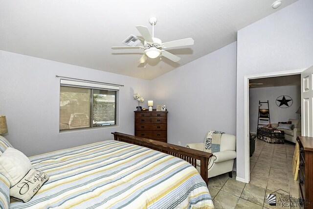 bedroom featuring ceiling fan