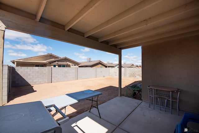 view of patio featuring a fenced backyard