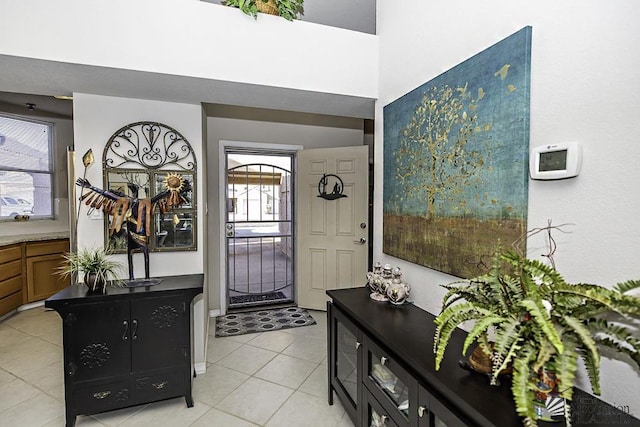 view of tiled entrance foyer