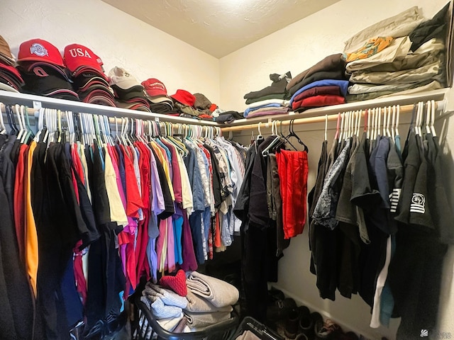 walk in closet with vaulted ceiling