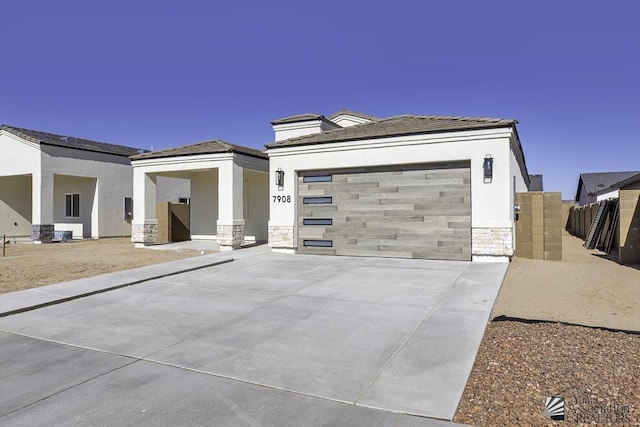 view of front of house with a garage