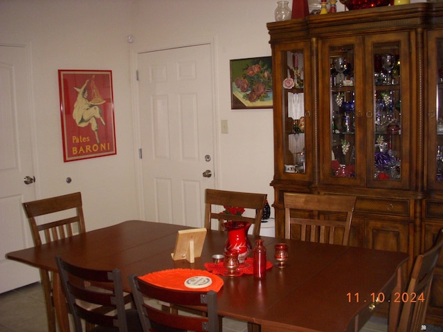 view of tiled dining space